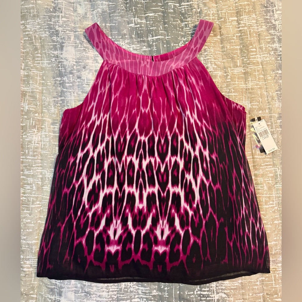 New Direction - Stylish Pink and Black Women's Top - Size Large